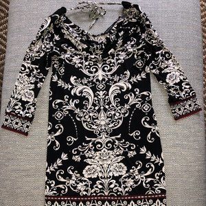 White House Black Market Womens Long Sleeve Dress